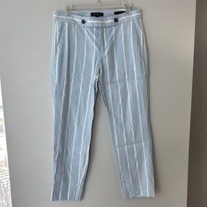 Banana Republic Avery Blue and White Cropped Pants Size 4